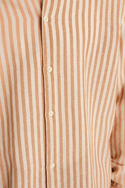 TRENDYOL MAN Premium Lacivert Regular Fit Cizgili Dokulu Keten Gorunumlu Gomlek TMNSS23GO00062 - Trendyolmilla фото 6