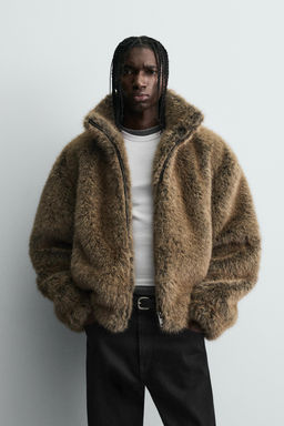 SHORT FAUX FUR COAT - Zara фото 2