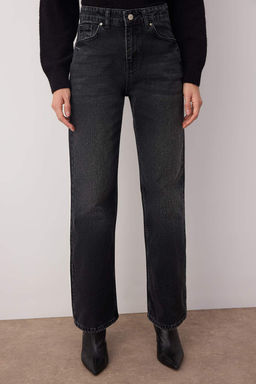 Antrasit Yuksek Bel Genis Paca Wide Leg Jeans TWOAW26JE00083 - Trendyolmilla фото 9