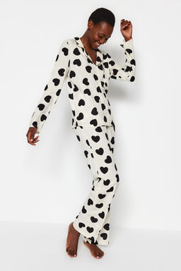 Trendyolmilla Ac?k Pembe Kurdele/Fiyonklu Viskon Dokuma Pijama Tak?m? THMAW21PT0936 фото 5