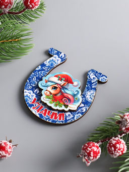 Цена за 3 шт. Магнит на холодильник 3D «Конь новогодний. Удачи», 6×6.5 см