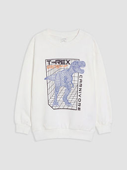 Bask?l? Erkek ?ocuk Sweatshirt Tak?m