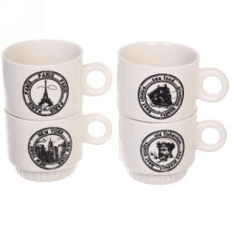 Набор кружек на стойке 280мл "Путешествия"