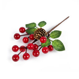 Blumentag VDF-136 Веточка с шишкой и ягодами 3 х 1 шт. 20 см 01  фото 3