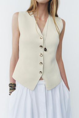 PLAIN KNIT WAISTCOAT TOP