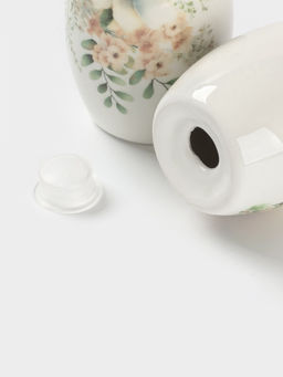 Набор для специй Доляна Цветы, 2 предмета: солонка, перечница 130 мл, доломит, белый  фото 4