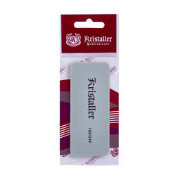 Kristaller Бафик для ногтей прямоугольник 180/240 грит, серый, 1 шт.