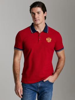 Поло мужское RUSSIA 65M-RR-1497 RED-N-ROCKS