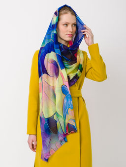 Большой мягкий очень нежный двусторонний палантин в стиле арт-деко - Tantino фото 6