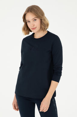 Женский темно-синий свитшот