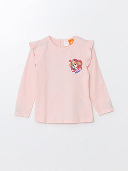 Bisiklet Yaka Uzun Kollu Paw Patrol Bask?l? K?z Bebek Ti??rt - Waikiki фото 2