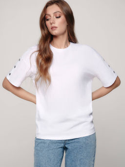 CONTE Oversize-футболка с хольнитенами LD 1191 white