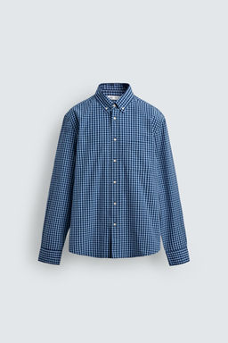 CAMISA REGULAR FIT ALGOD?N / Azul / Marino - Zara фото 7