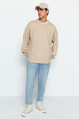 TRENDYOL MAN Lacivert Bisiklet Yaka Oversize/Genis Kesim Yumusak F?rcal? Selanik Sweatshirt TMNAW24SW00057 - Trendyolmilla фото 22