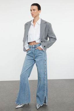 More Sustainable Mavi Aksesuar Detayl? Yuksek Bel Wide Leg Jeans TWOAW25JE00028 - Trendyolmilla фото 2
