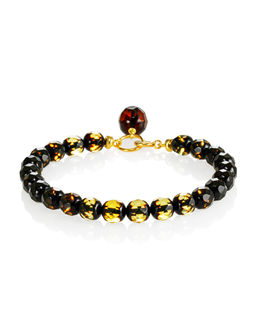 Браслет из натурального зелёного янтаря Карамель алмазная грань