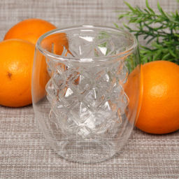 Стакан стеклянный с двойными стенками 230мл "Ананас"