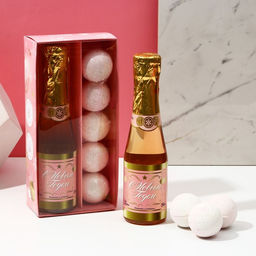 Подарочный набор новогодний женский «С праздником», гель для душа шампанское 250 мл и бомбочки для ванны 5×40 г, Чистое счастье