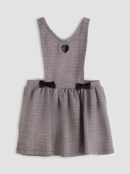 V Yaka Fiyonk Detayl? K?z ?ocuk Salopet Elbise