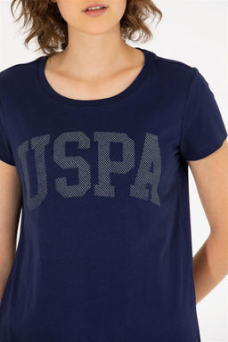 U. S. Polo Assn Женская базовая футболка темно-синего цвета с круглым вырезом - U.s. polo assn фото 14