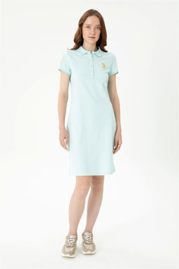 U. S. Polo Assn Женское мятное трикотажное платье - U.s. polo assn фото 7
