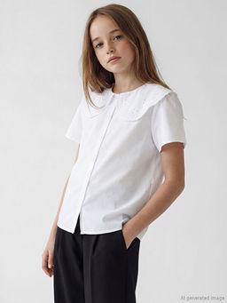 Рубашка Poplin с воротником беби для девочек