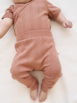 Ползунки "Корица" из ажурного хлопка 0+