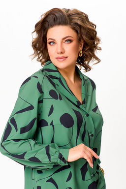 Блуза Swallow 803.2 черный+серебряный узор фото 761