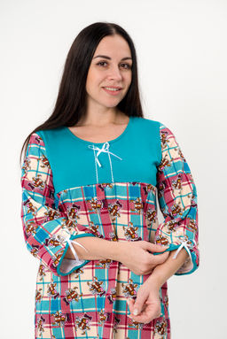 Ночная сорочка женская из футера Эмма изумрудно-бордовый - Амадэль фото 6