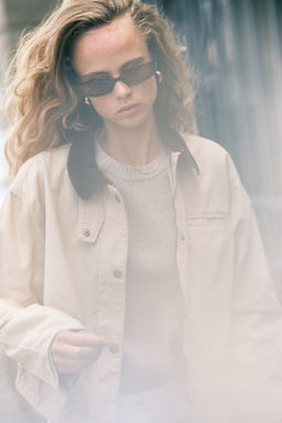 Cazadora de lona con cuello de pana - H&m фото 3