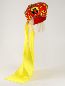 Карнавальный костюм Народные гуляния хохлома красная: накидка, кокошник, р-р. 52-58 - Страна карнавалия фото 2