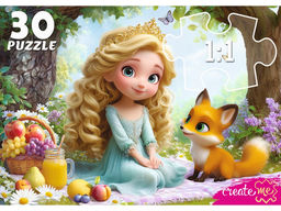 Puzzle 30 элементов "Принцесса и лисенок" (ПУ30-3182) крупные детали