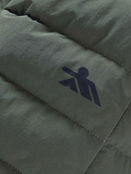 Куртка женская гибридная стёганая с капюшоном с графеновой подкладкой цвета хаки 9622_1Kh