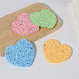 Цена за 2 шт. Спонж для умывания Сердце, 8.5?7.5 см, МИКС - Qf фото 5