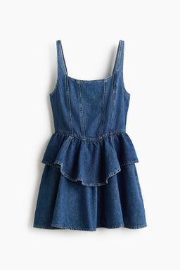 Vestido denim con falda acampanada