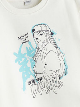 Bisiklet Yaka K?z ?ocuk Sweatshirt 2li