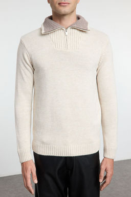 TRENDYOL MAN Lacivert Casual Regular Yar?m Bal?kc? Yaka Duz Triko Kazak TMNAW25KZ00008 - Trendyolmilla фото 12