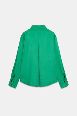 SATIN SHIRT WITH POCKET - Zara фото 7