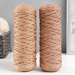 Шнур для вязания "Классик" без сердечника 100% полиэфир ширина 4мм 100м (св.бежевый)