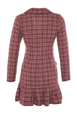 TRENDYOLMILLA Siyah Etegi Volanl? Dugme Detayl? Tuvit Dokuma Elbise TWOAW23EL00870  фото 8