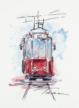 Набор для вышивания PANNA GM-1923 Городской трамвай 16.5 х 24.5 см