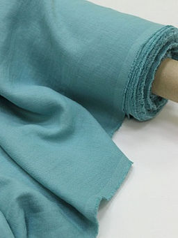Лен с вискозой с эффектом мятости цв.Бирюзово-зеленый, ш.1.45м, лен-53%, вискоза-47%, 195гр/м.кв