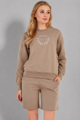 Арт. 5342/2 Костюм женский с шортами 42-50 (5 шт) Цвет:верх- бежевый, низ- бежевый