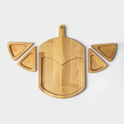 Подарочный набор посуды Adelica «Сырная мозаика», доска разделочная 35×22 см, менажницы 4 шт., 12.5×9 см, дерево берёза