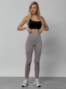 Легинсы для фитнеса женские серого цвета 1004Sr - Mtforce фото 19