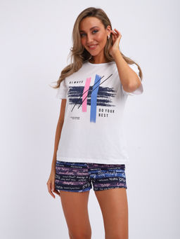 М414 пижама Альмира розовый (шорты+футболка)