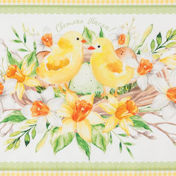 Дорожка на стол Этель Цыплята 30х70 см, 100% хлопок, саржа 190 гр/м2  фото 2