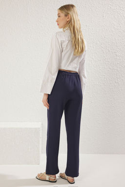 TRENDYOLMILLA Siyah Beli Lastikli Straight/Duz Kesim Nervurlu Dokuma Pantolon TWOSS25PL00064 фото 5