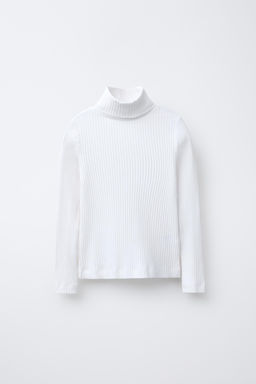 RIBBED TURTLENECK T-SHIRT - Zara фото 5