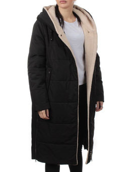 M-9115 BLACK Пальто зимнее женское (верблюжья шерсть)